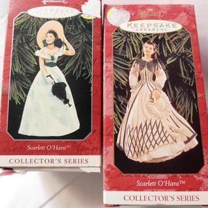 Hallmark Scarlett O'Hara Ornaments Lot of 2 1990's Vintage